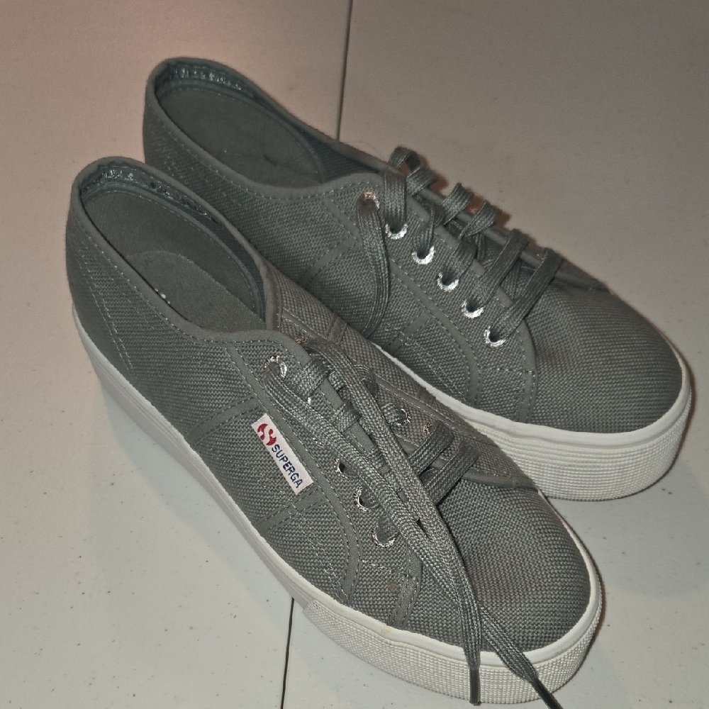 Superga Women's Charcoal Canvas Sneakers